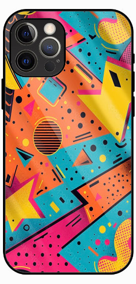 Memphis Style Retro Abstract Luxury Glass Back Phone Case