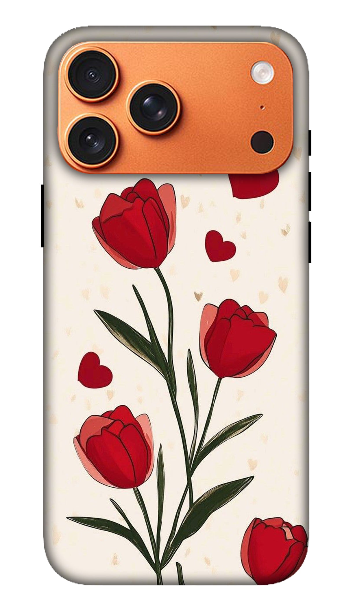 Minimal Red Tulip Floral Phone Case