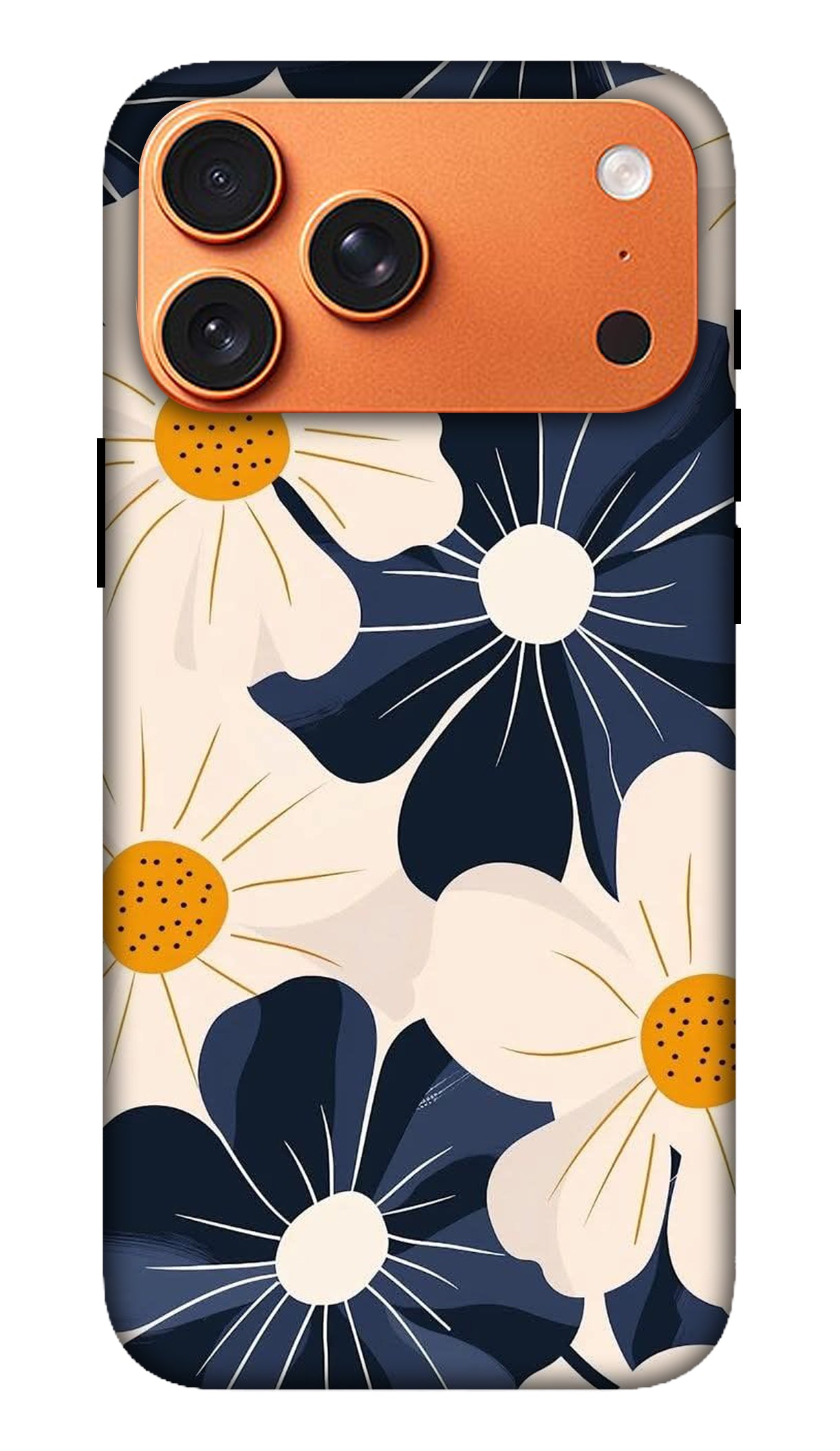 Navy Daisy Floral Phone Case