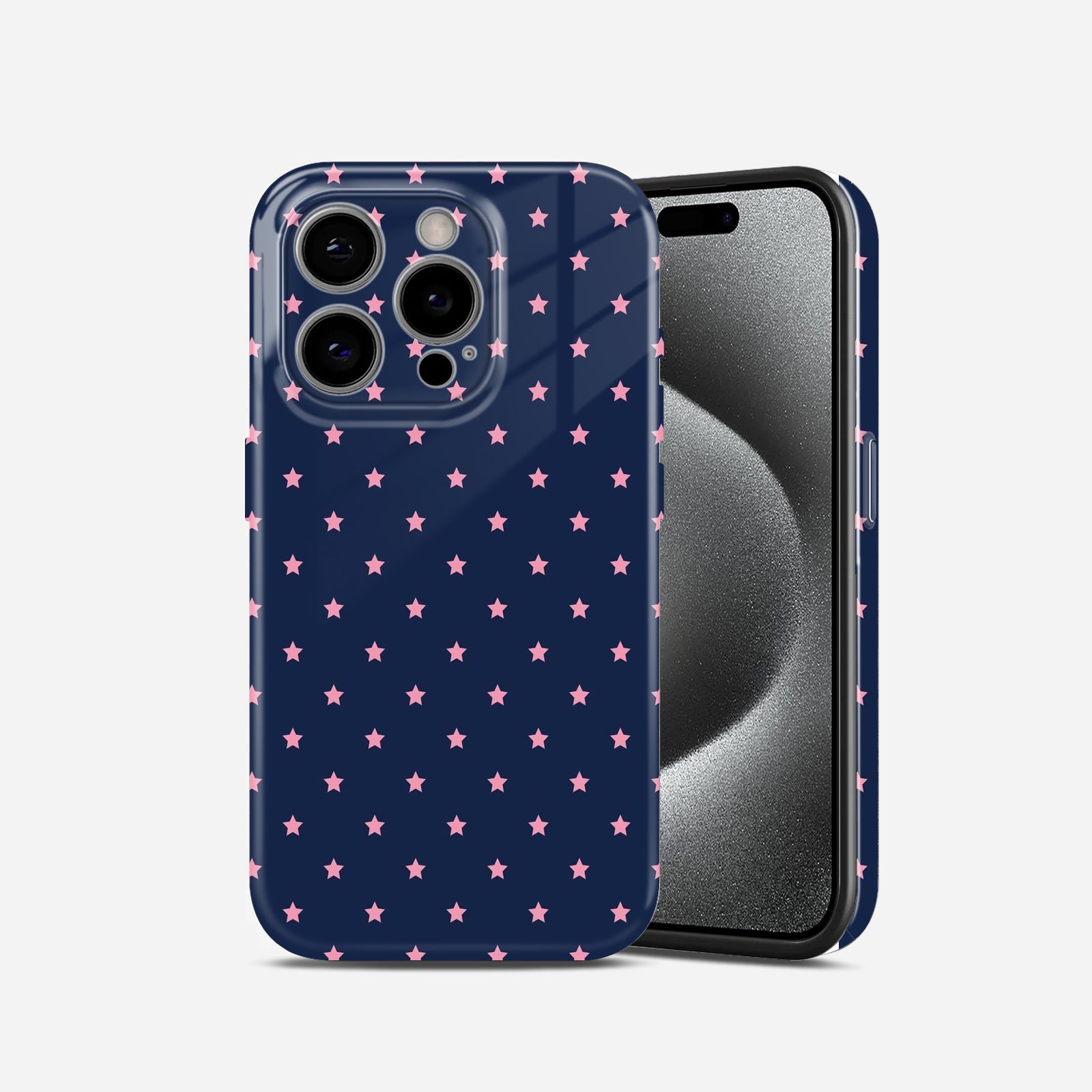 Navy Polka Dot Hard Glossy Case - Stylish & Protective Cover