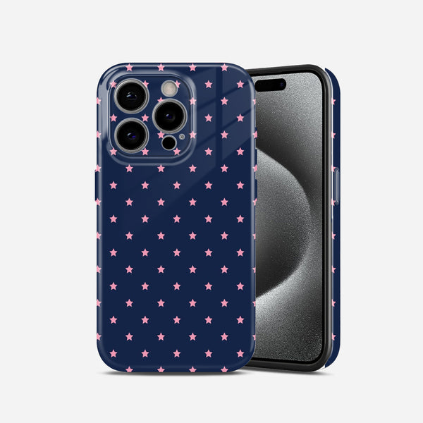 Navy Polka Dot Hard Glossy Case - Stylish & Protective Cover