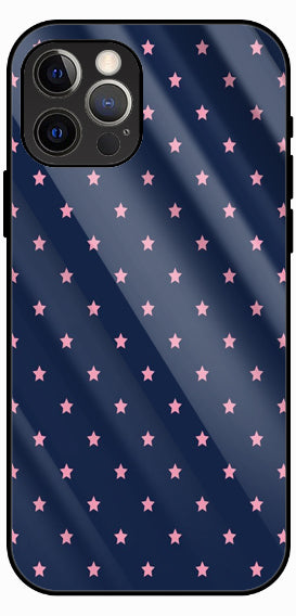Navy Stars Premium Glass Phone Case