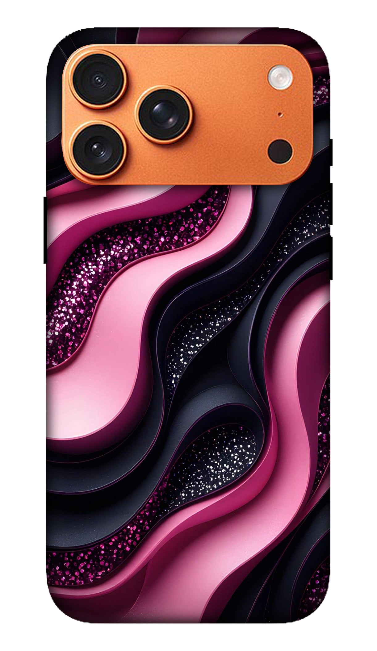 Pink Black Fluid Chrome Phone Case