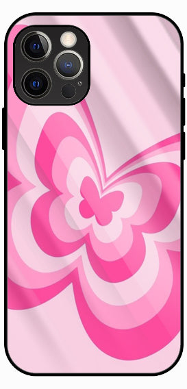 Pink Butterfiy Premium Glass Phone Case