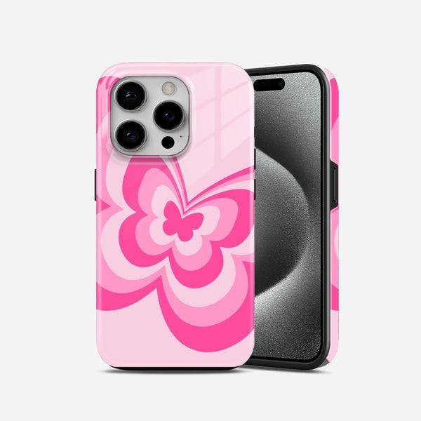 Pink Butterflies Themed 2 in 1 Mobile Case