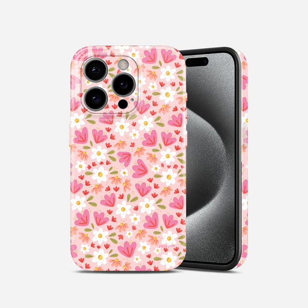 Pink Floral Pattern Hard Glossy Case - Stylish & Protective Cover
