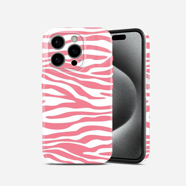 Pink and White Zebra Hard Glossy Case - Stylish & Protective Cover