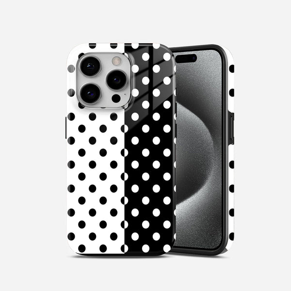 Polka  Dots  Black  and  While  2  in  1  Mobile  Case