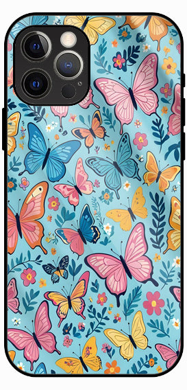 Purple Butterlies Premium Glass Phone Case