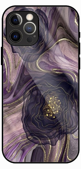 Purple Marble Flow Art Luxury Glass Back Phone Case