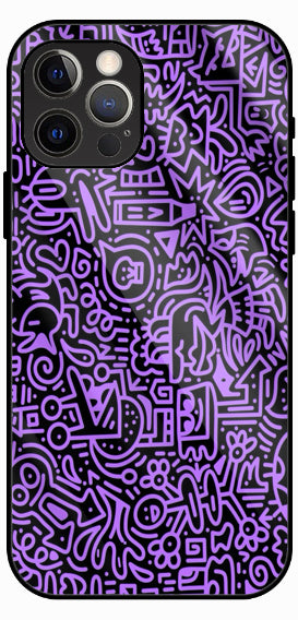 Purple Texture Retro Abstract Luxury Glass Back Phone Case