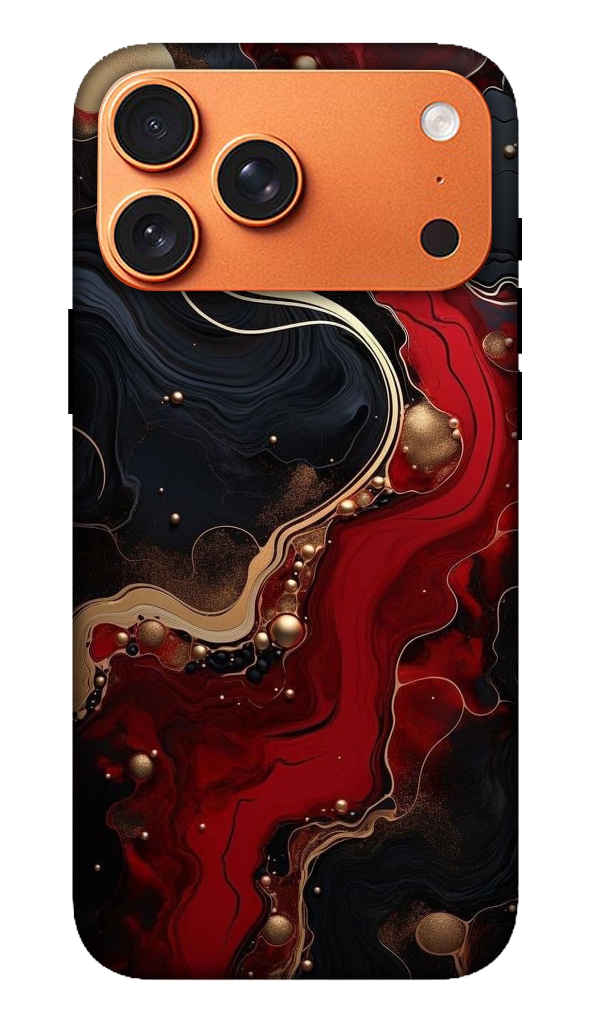 Red Black Marble Flow Phone Case