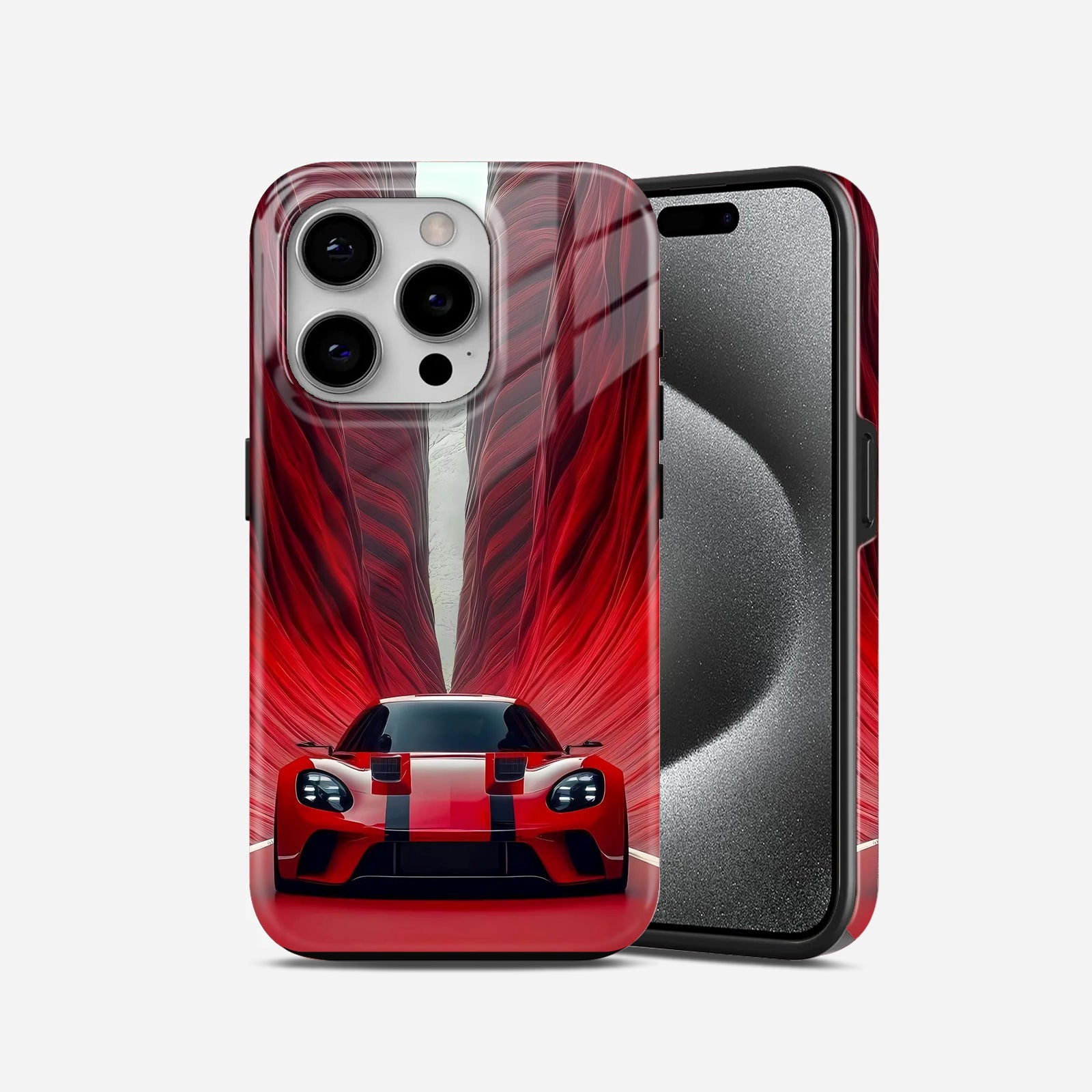 Red  Car  Between  Mountains  2  in  1  Mobile  Case