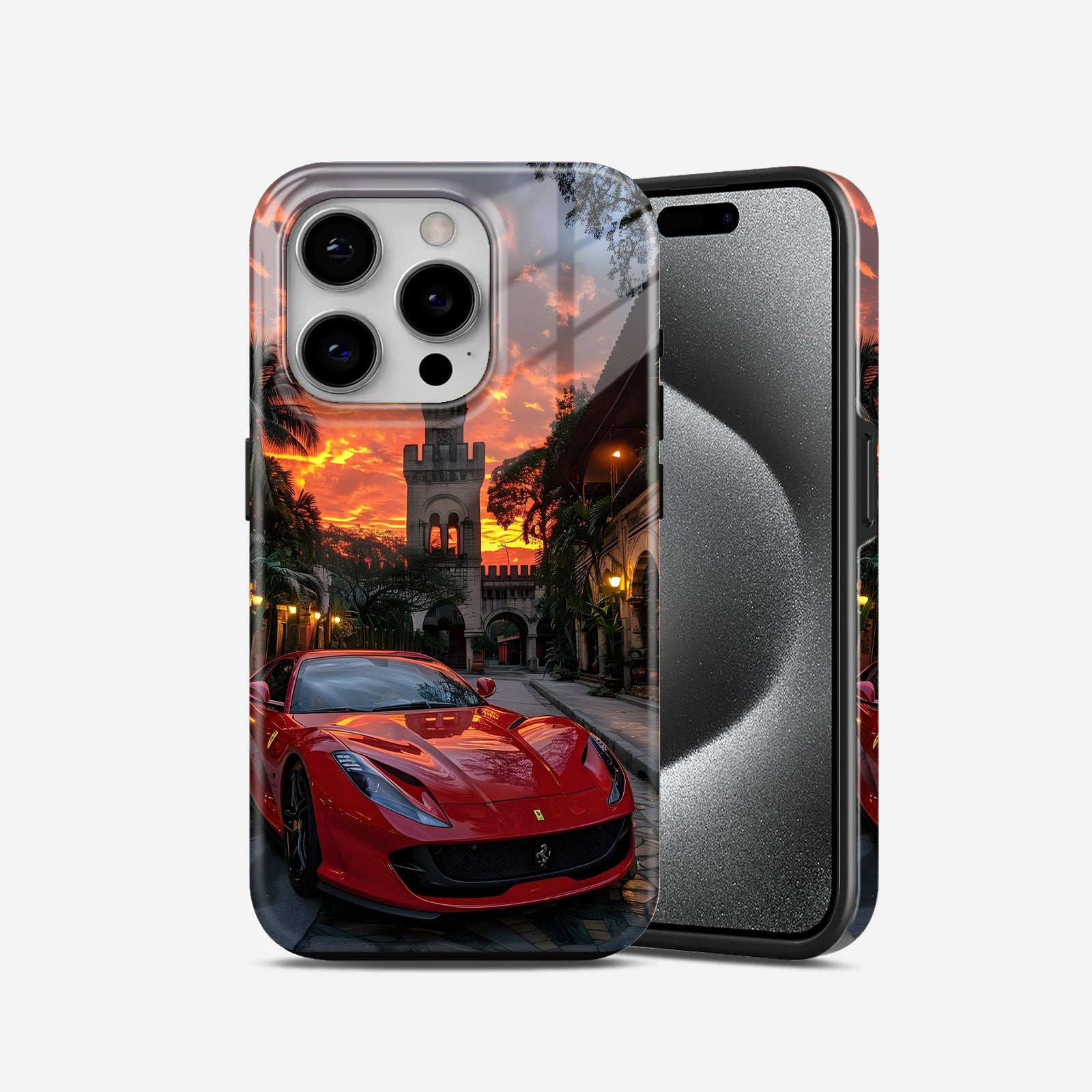 Red  Car  in  Sunset  2  in  1  Mobile  Case