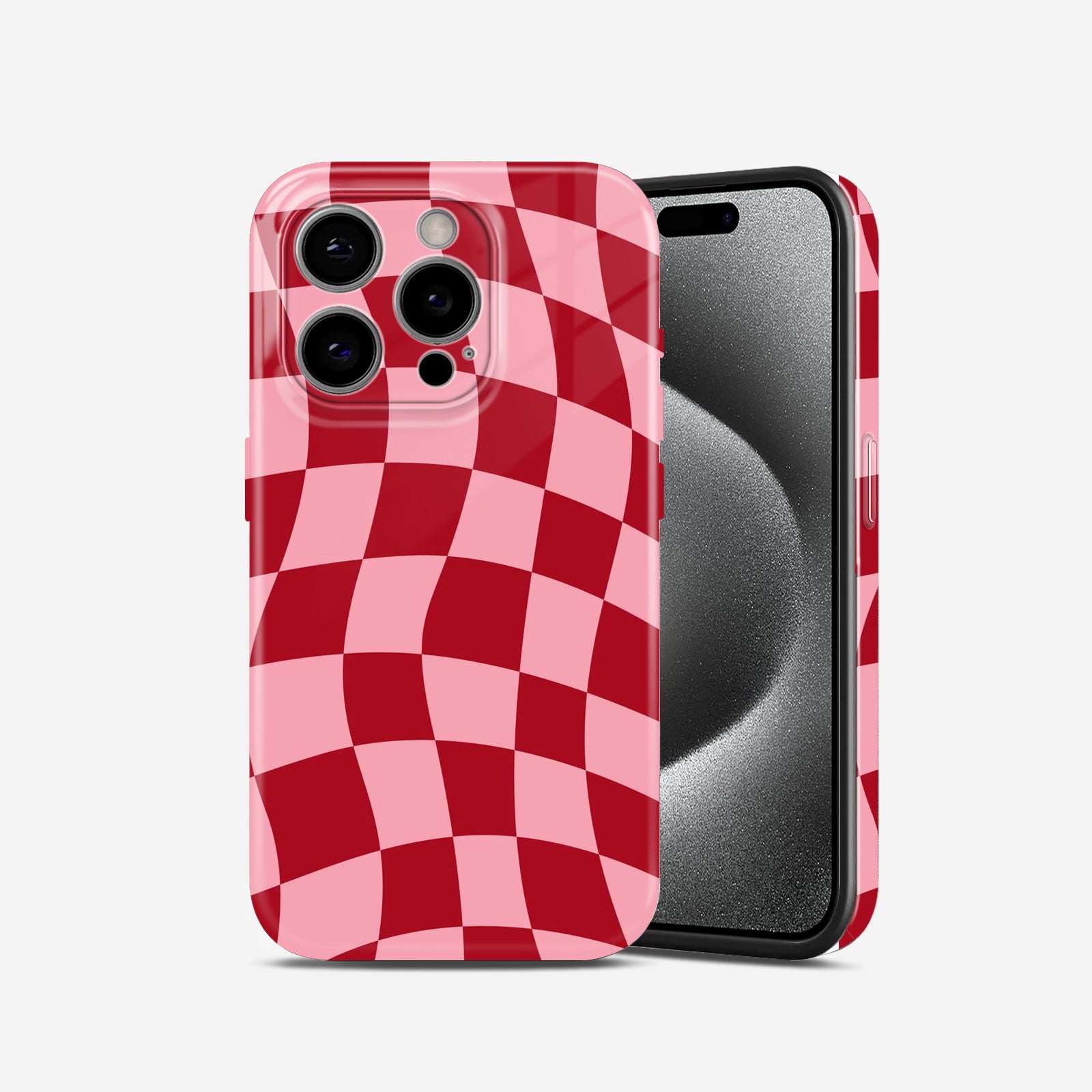 Red Checker Bold Hard Glossy Case - Stylish & Protective Cover