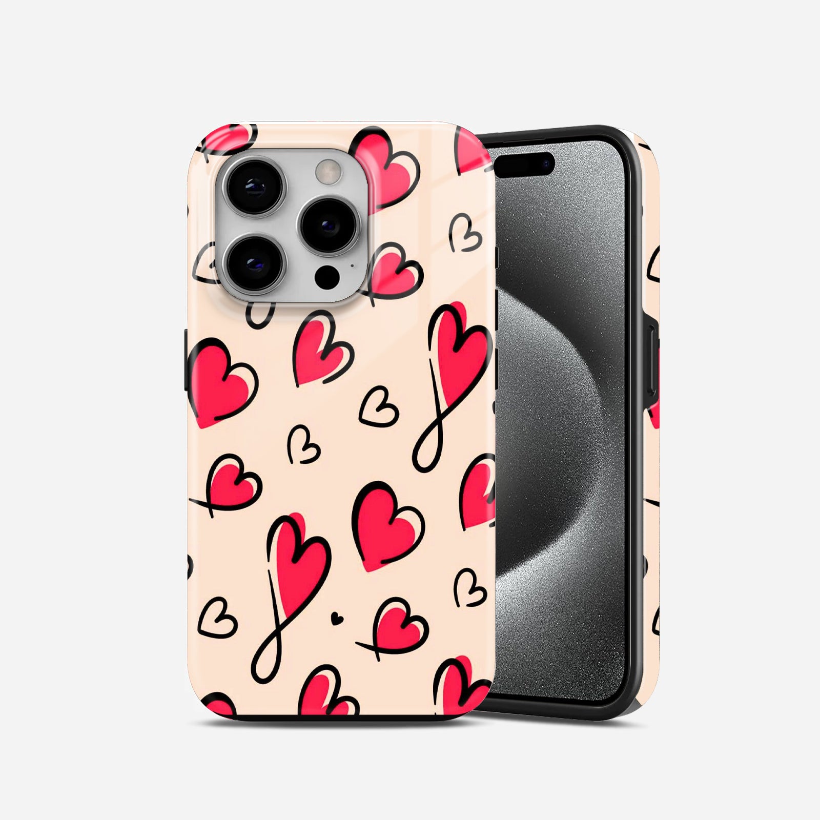 Red  Hearts  2  in  1  Mobile  Case