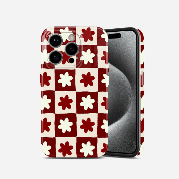 Red and White Floral Hard Glossy Case - Stylish & Protective Cover