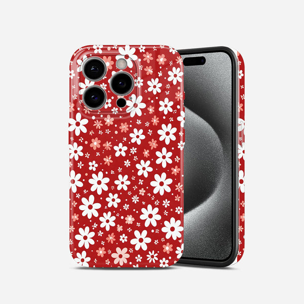 Red and White Flowers Hard Glossy Case - Stylish & Protective Cover