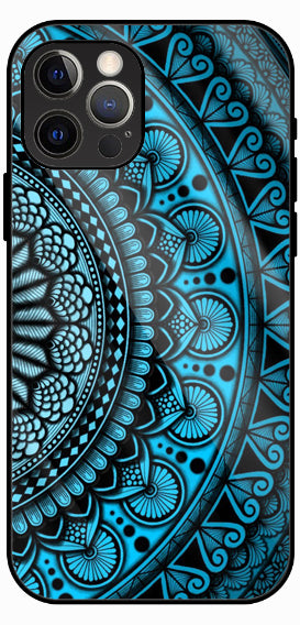 Turquoise Mandala Ethnic Luxury Glass Back Phone Case