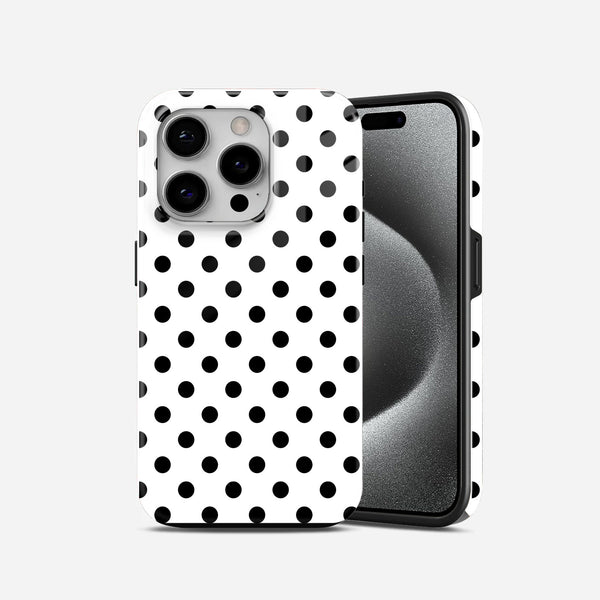 While  Polka  Dots  2  in  1  Mobile  Case