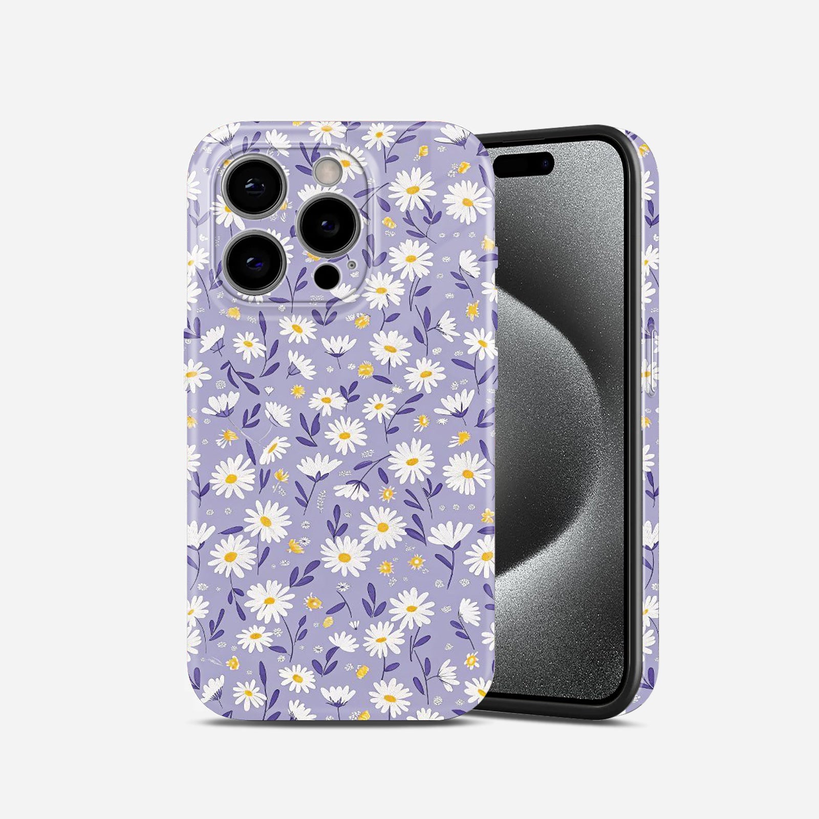 White Floral Hard Glossy Case - Stylish & Protective Cover