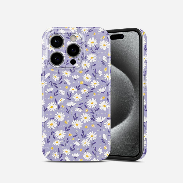 White Floral Hard Glossy Case - Stylish & Protective Cover