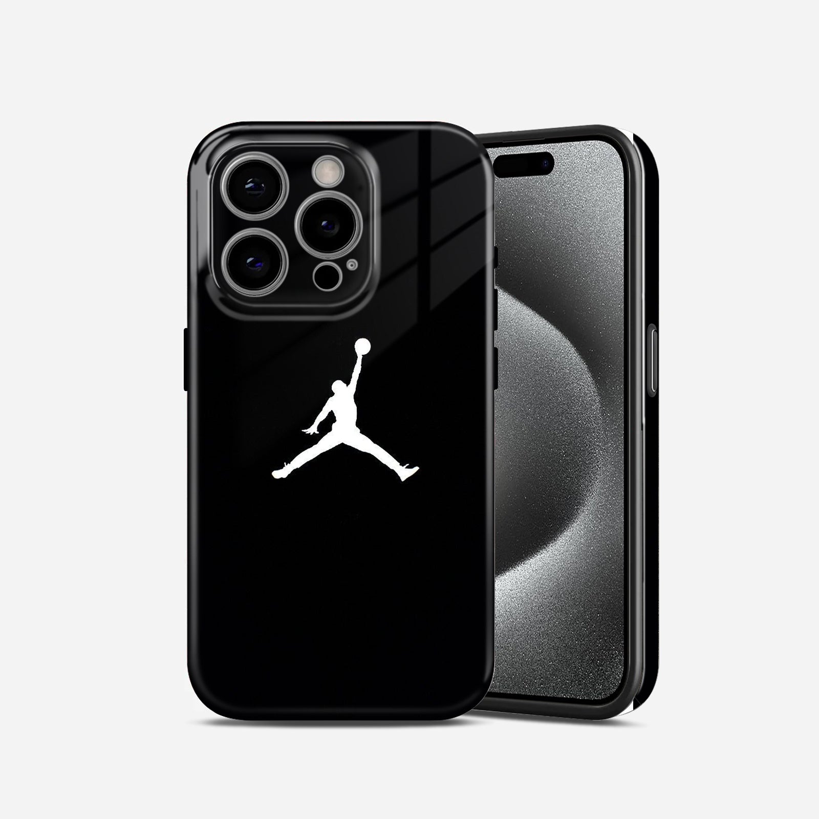White Logo Basketball Hard Glossy Case - Stylish & Protective Cover