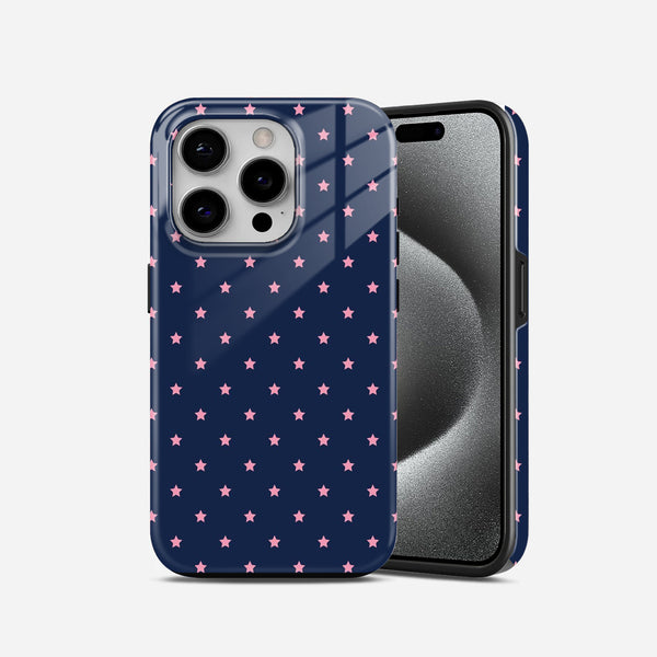 White Stars with Blue Bcg 2 in 1 Mobile Case