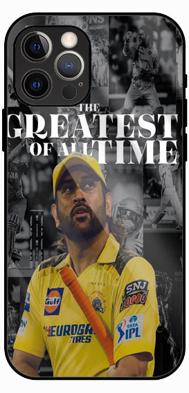 Yellow Cricket Legend Style Luxury Glass Back Phone Case