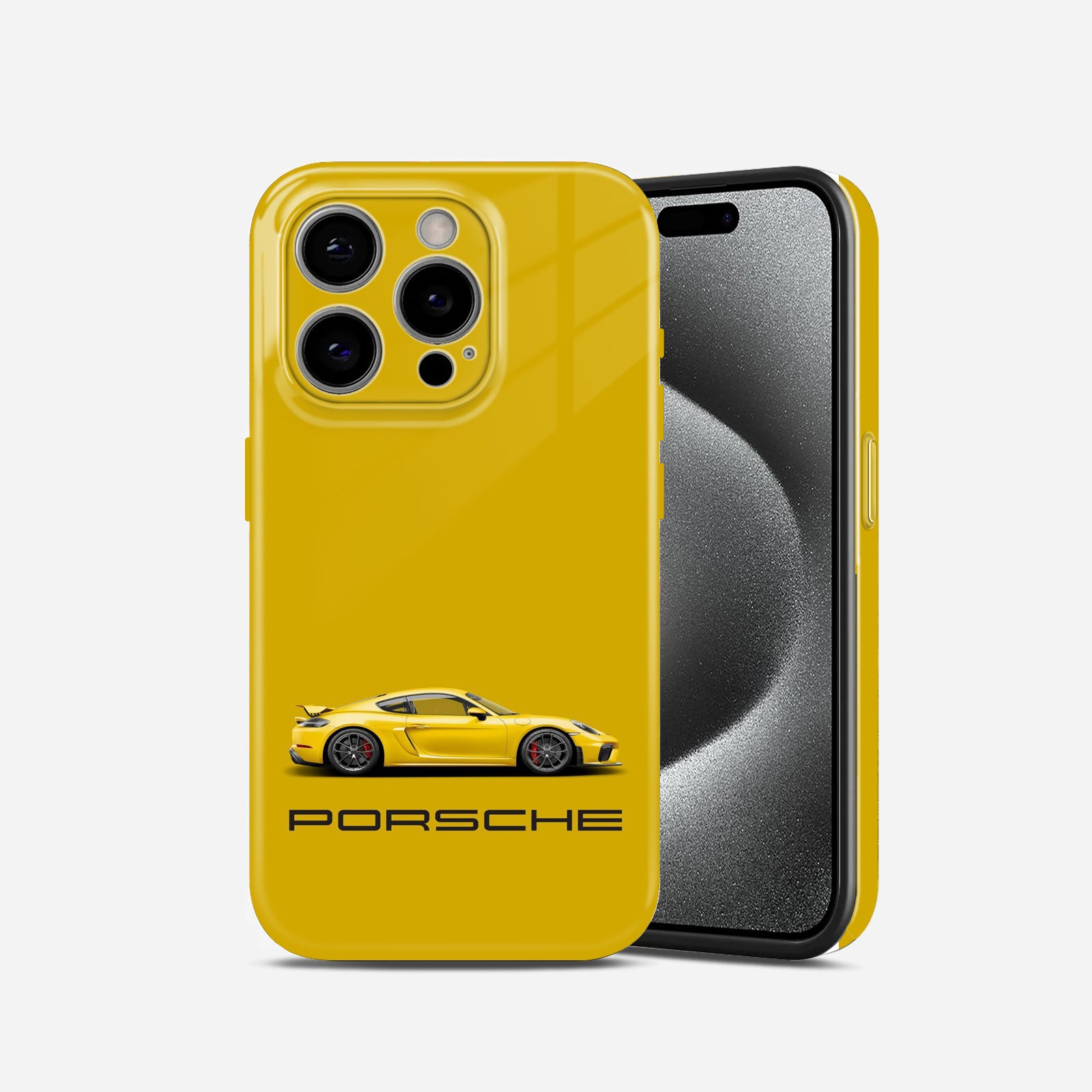 Yellow Retro Car Hard Glossy Case - Stylish & Protective Cover